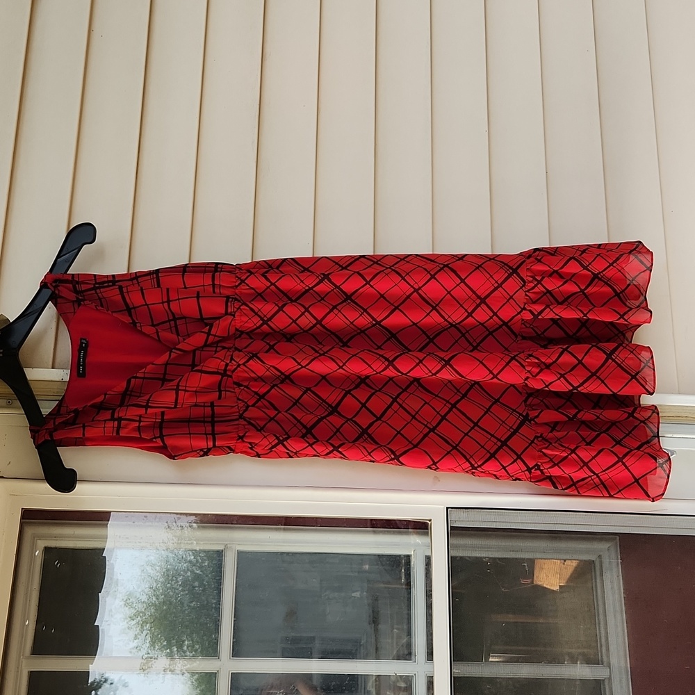 Red Wrap Ruffle Dress Christmas Valentine's XS limited girly